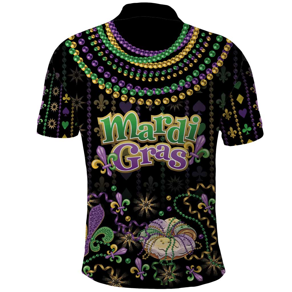 Mardi Gras Lips Queen Beads Polo Shirt - Wonder Print Shop