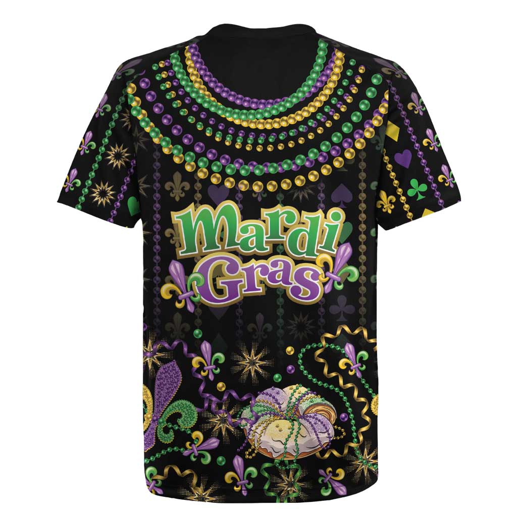 Mardi Gras Lips Queen Beads Rugby Jersey - Wonder Print Shop