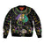 Mardi Gras Lips Queen Beads Sleeve Zip Bomber Jacket - Wonder Print Shop