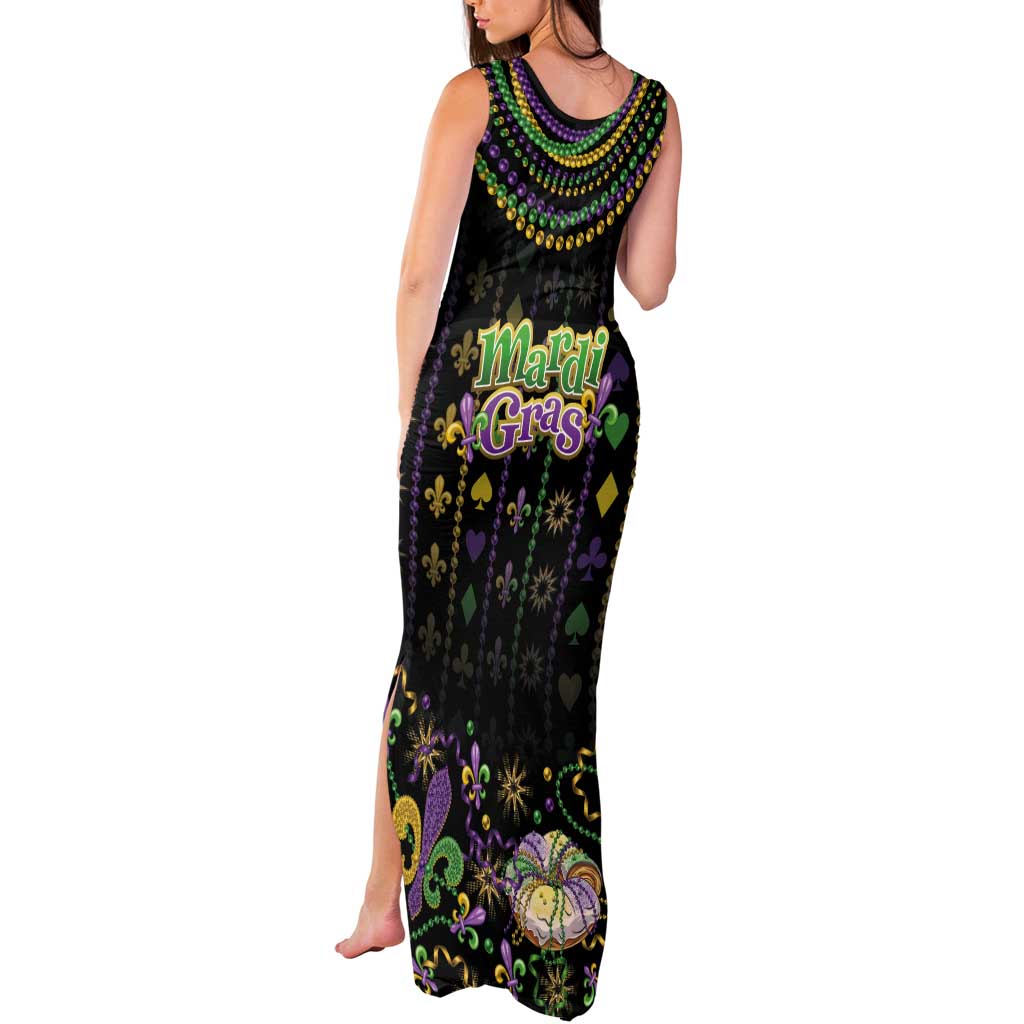 Mardi Gras Lips Queen Beads Tank Maxi Dress - Wonder Print Shop