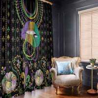 Mardi Gras Lips Queen Beads Window Curtain - Wonder Print Shop