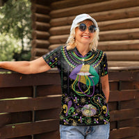 Mardi Gras Lips Queen Beads Women Polo Shirt - Wonder Print Shop