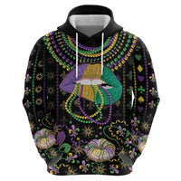 Mardi Gras Lips Queen Beads Zip Hoodie - Wonder Print Shop