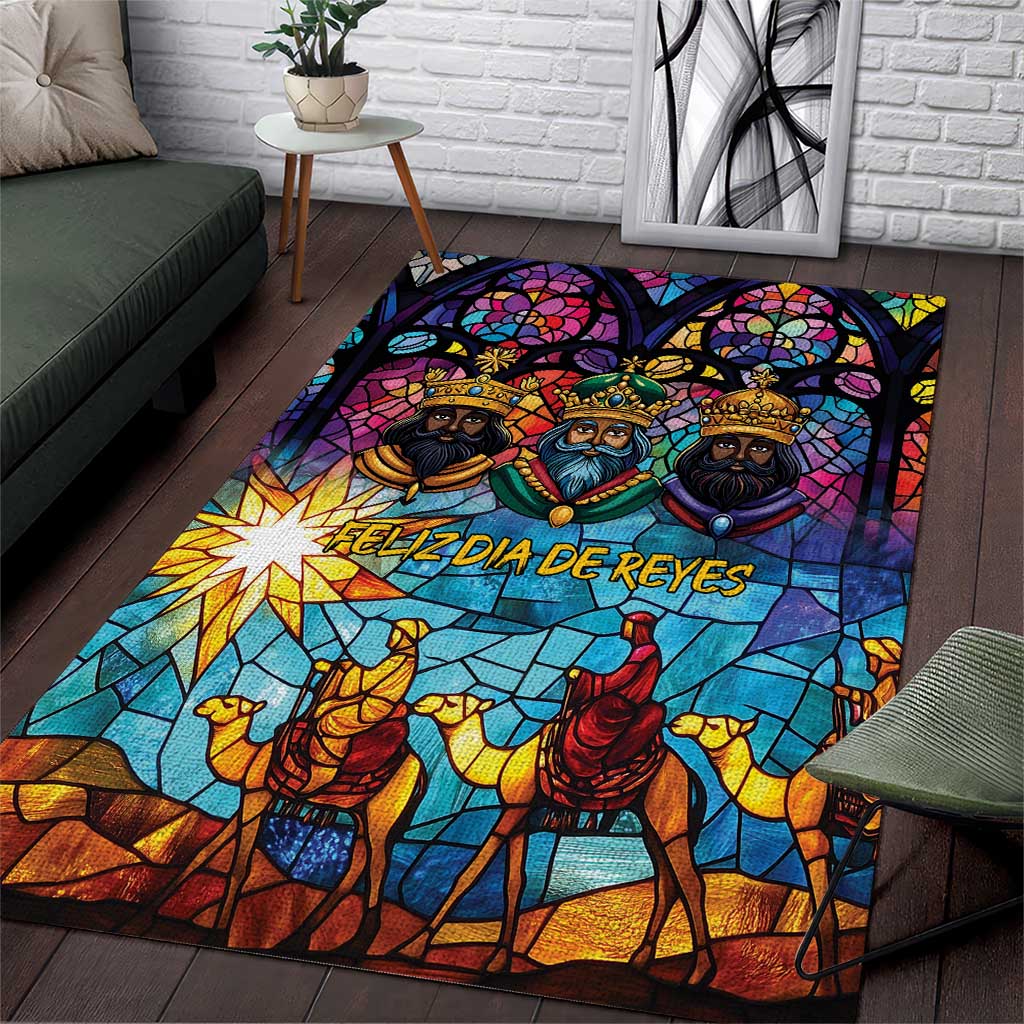 Epiphany Three Kings Day Area Rug Stained Glass Window Style