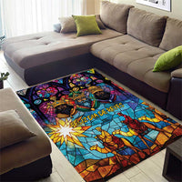 Epiphany Three Kings Day Area Rug Stained Glass Window Style