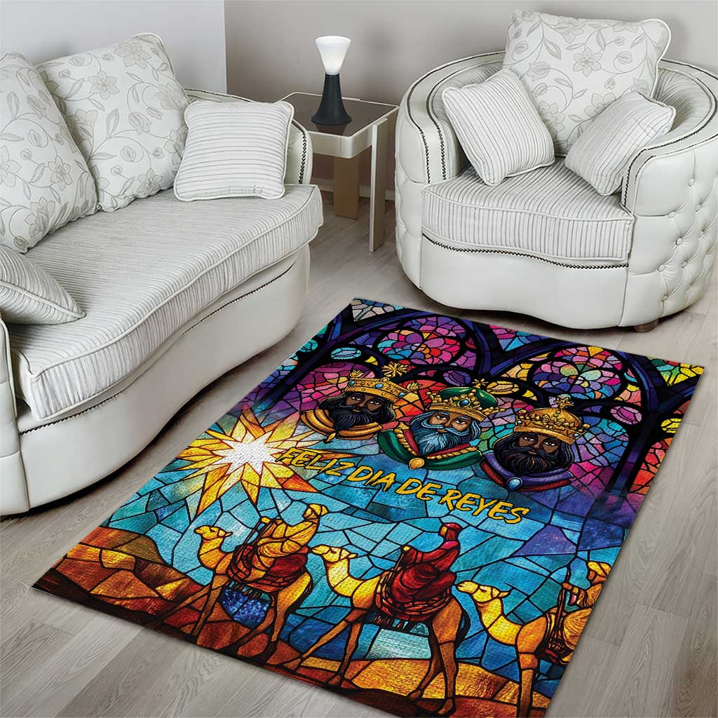 Epiphany Three Kings Day Area Rug Stained Glass Window Style
