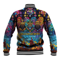 Epiphany Three Kings Day Baseball Jacket Stained Glass Window Style