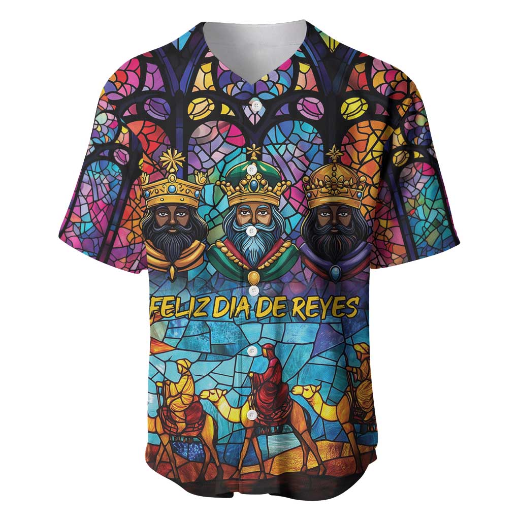 Epiphany Three Kings Day Baseball Jersey Stained Glass Window Style