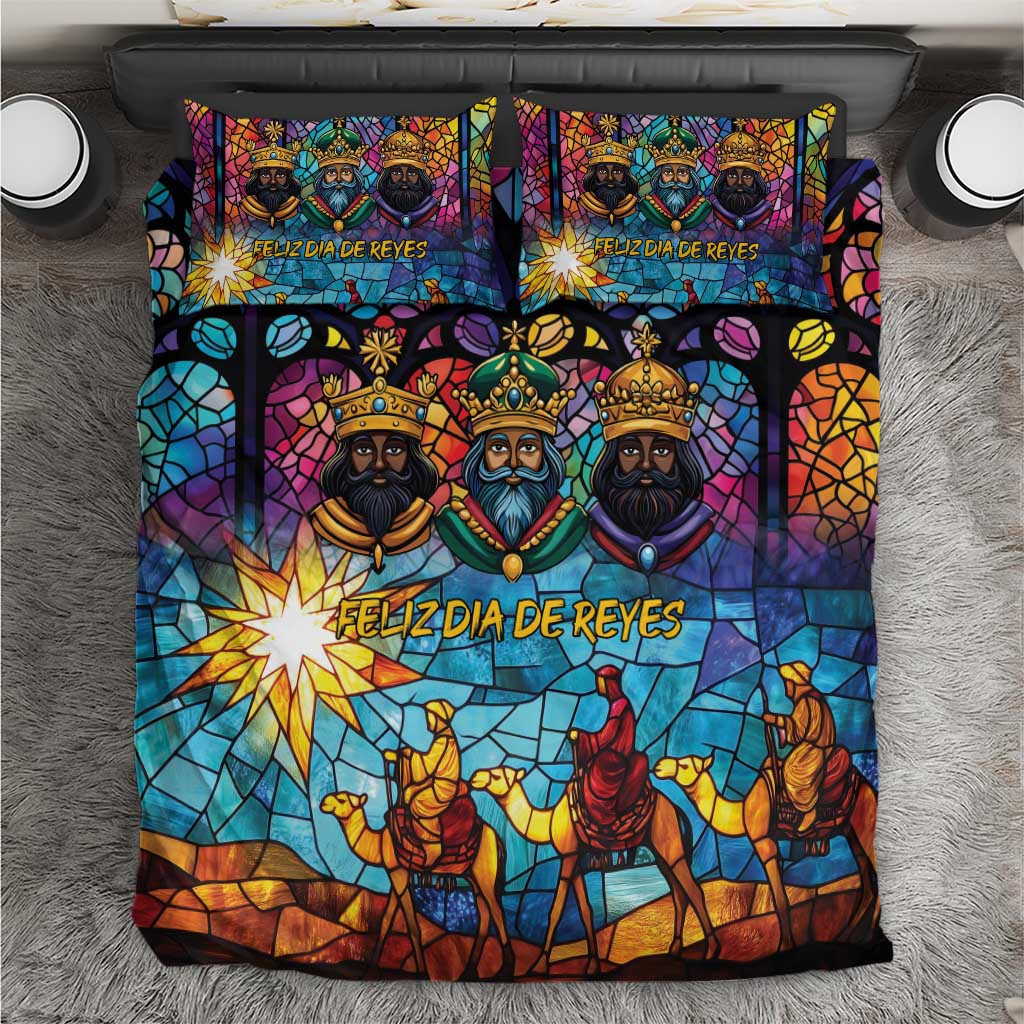 Epiphany Three Kings Day Bedding Set Stained Glass Window Style