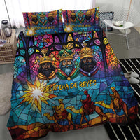 Epiphany Three Kings Day Bedding Set Stained Glass Window Style