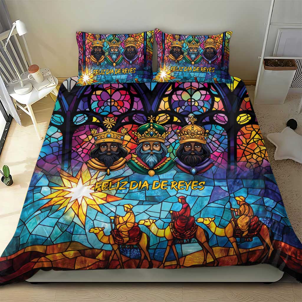 Epiphany Three Kings Day Bedding Set Stained Glass Window Style