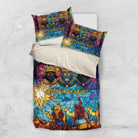 Epiphany Three Kings Day Bedding Set Stained Glass Window Style