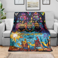 Epiphany Three Kings Day Blanket Stained Glass Window Style