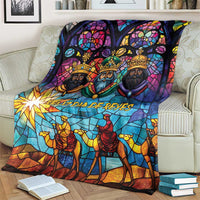 Epiphany Three Kings Day Blanket Stained Glass Window Style