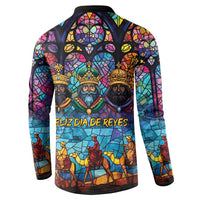 Epiphany Three Kings Day Button Sweatshirt Stained Glass Window Style