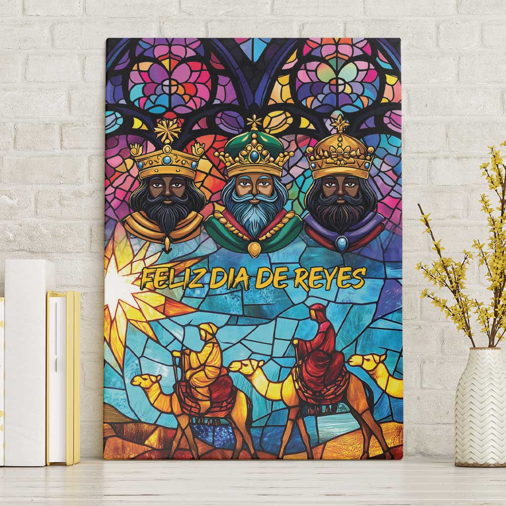 Epiphany Three Kings Day Canvas Wall Art Stained Glass Window Style