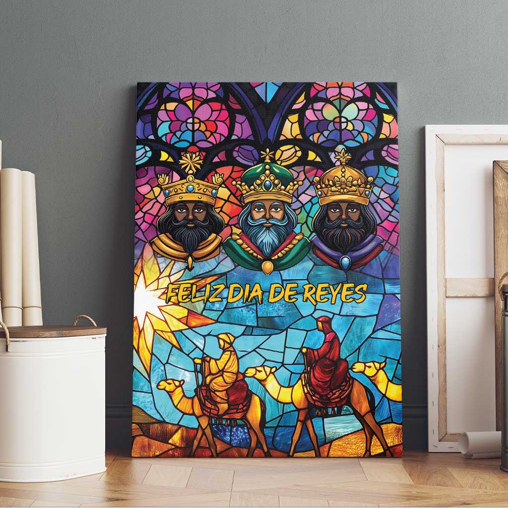 Epiphany Three Kings Day Canvas Wall Art Stained Glass Window Style