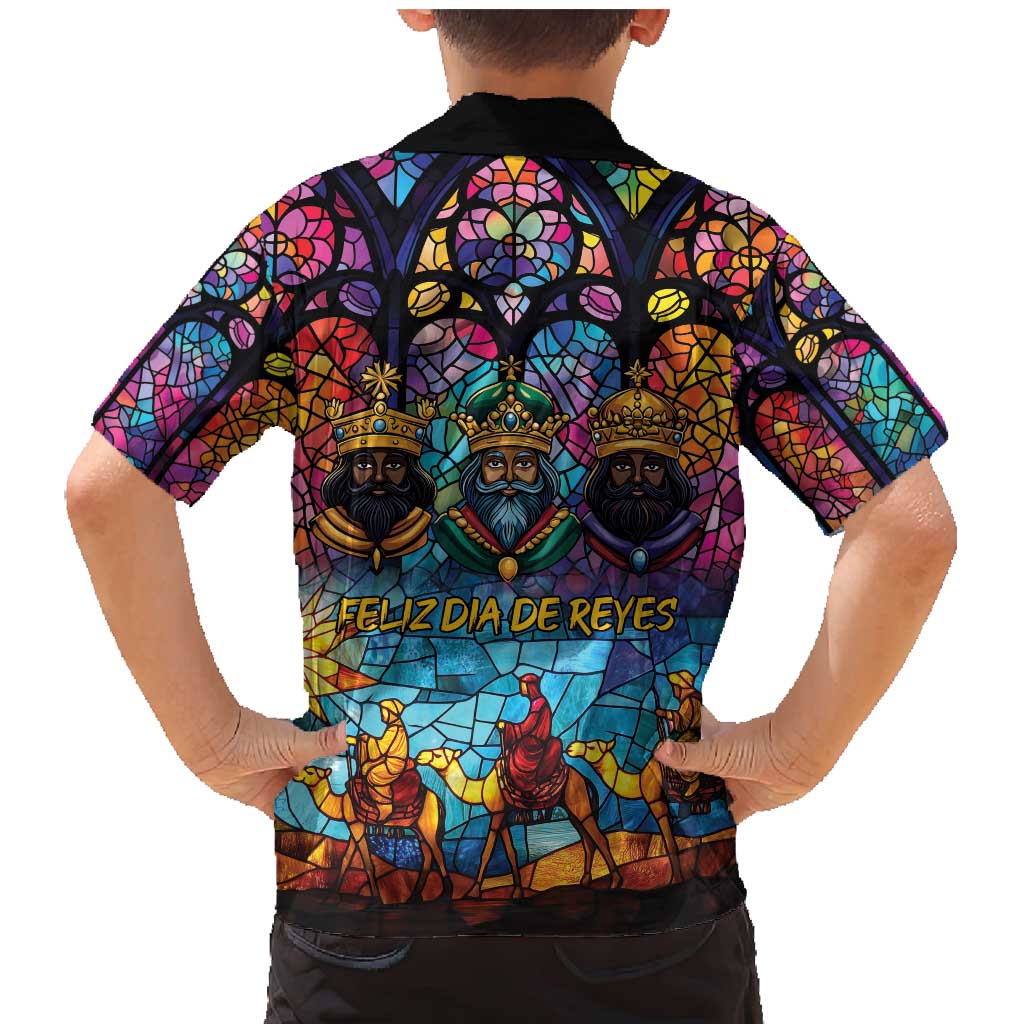 Epiphany Three Kings Day Family Matching Mermaid Dress and Hawaiian Shirt Stained Glass Window Style