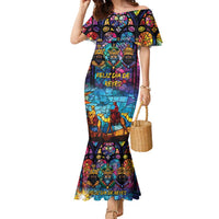 Epiphany Three Kings Day Family Matching Mermaid Dress and Hawaiian Shirt Stained Glass Window Style