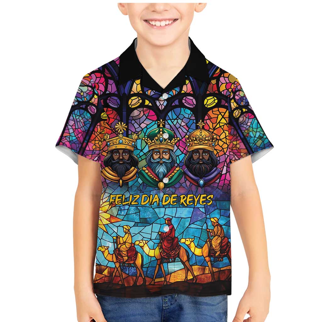Epiphany Three Kings Day Family Matching Mermaid Dress and Hawaiian Shirt Stained Glass Window Style