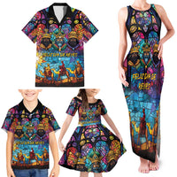 Epiphany Three Kings Day Family Matching Tank Maxi Dress and Hawaiian Shirt Stained Glass Window Style - Wonder Print Shop