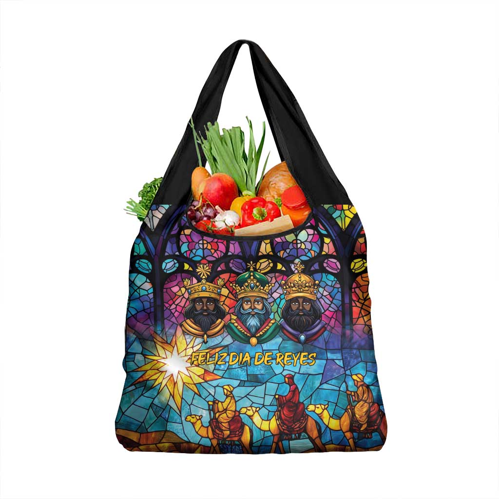 Epiphany Three Kings Day Grocery Bag Stained Glass Window Style