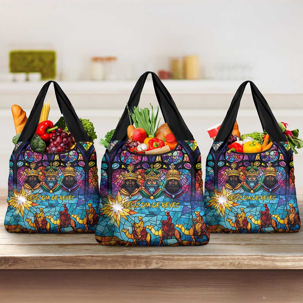Epiphany Three Kings Day Grocery Bag Stained Glass Window Style