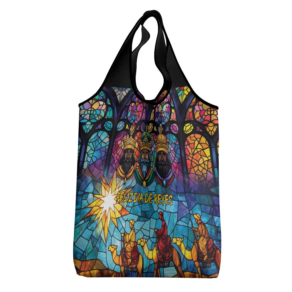 Epiphany Three Kings Day Grocery Bag Stained Glass Window Style
