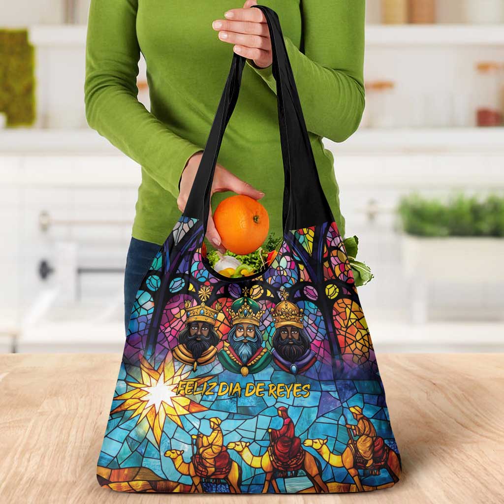 Epiphany Three Kings Day Grocery Bag Stained Glass Window Style