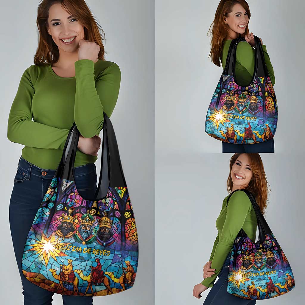 Epiphany Three Kings Day Grocery Bag Stained Glass Window Style