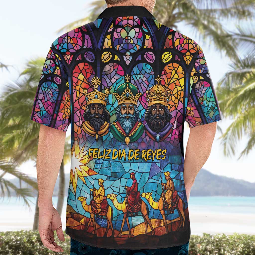 Epiphany Three Kings Day Hawaiian Shirt Stained Glass Window Style - Wonder Print Shop