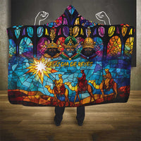 Epiphany Three Kings Day Hooded Blanket Stained Glass Window Style - Wonder Print Shop