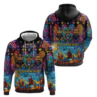 Epiphany Three Kings Day Hoodie Stained Glass Window Style - Wonder Print Shop