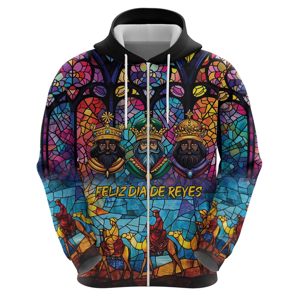 Epiphany Three Kings Day Hoodie Stained Glass Window Style - Wonder Print Shop