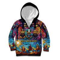 Epiphany Three Kings Day Kid Hoodie Stained Glass Window Style - Wonder Print Shop