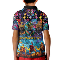 Epiphany Three Kings Day Kid Polo Shirt Stained Glass Window Style - Wonder Print Shop