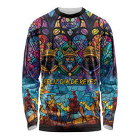 Epiphany Three Kings Day Long Sleeve Shirt Stained Glass Window Style - Wonder Print Shop