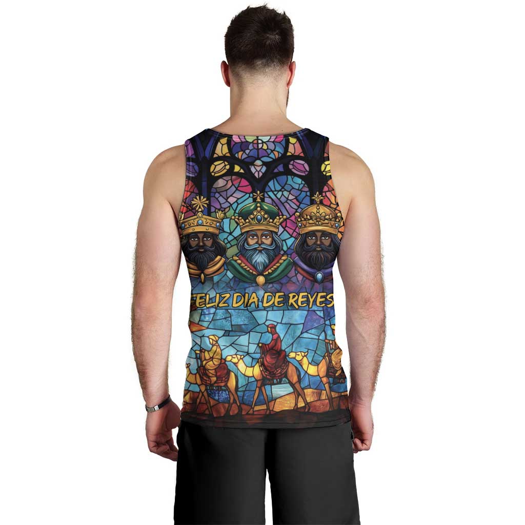 Epiphany Three Kings Day Men Tank Top Stained Glass Window Style - Wonder Print Shop