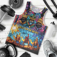 Epiphany Three Kings Day Men Tank Top Stained Glass Window Style - Wonder Print Shop
