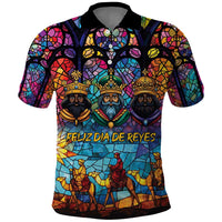 Epiphany Three Kings Day Polo Shirt Stained Glass Window Style - Wonder Print Shop