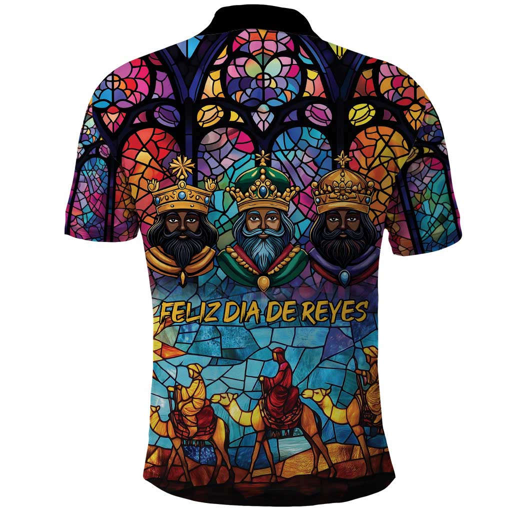 Epiphany Three Kings Day Polo Shirt Stained Glass Window Style - Wonder Print Shop