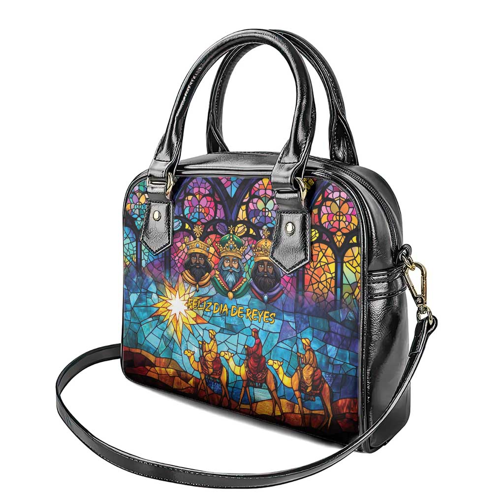 Epiphany Three Kings Day Shoulder Handbag Stained Glass Window Style - Wonder Print Shop