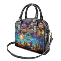 Epiphany Three Kings Day Shoulder Handbag Stained Glass Window Style - Wonder Print Shop
