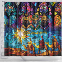 Epiphany Three Kings Day Shower Curtain Stained Glass Window Style - Wonder Print Shop