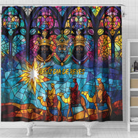Epiphany Three Kings Day Shower Curtain Stained Glass Window Style - Wonder Print Shop
