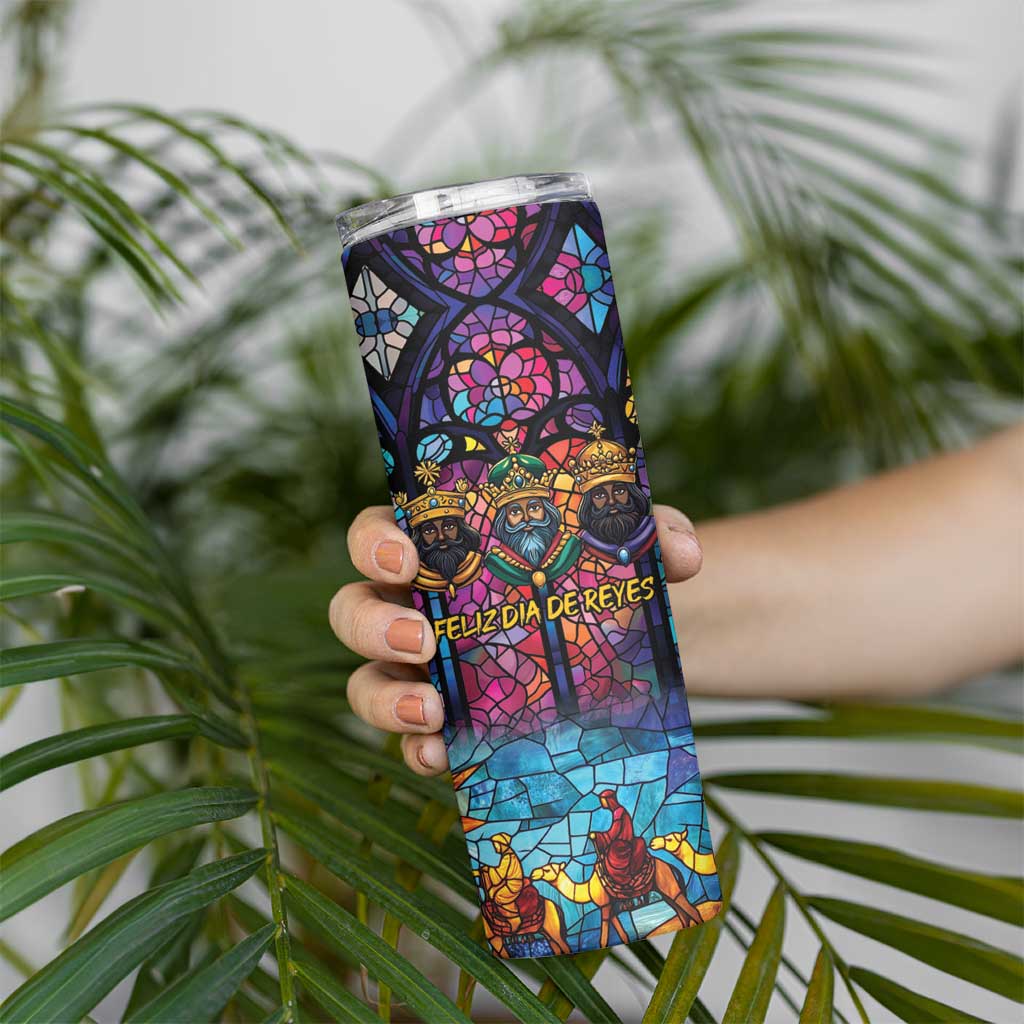 Epiphany Three Kings Day Skinny Tumbler Stained Glass Window Style - Wonder Print Shop