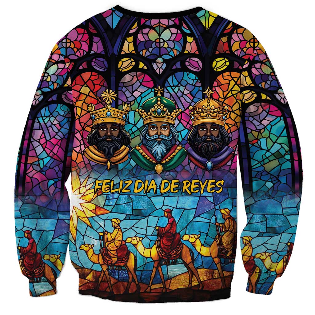 Epiphany Three Kings Day Sweatshirt Stained Glass Window Style - Wonder Print Shop