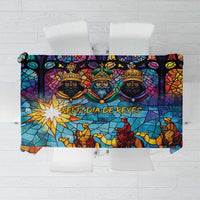 Epiphany Three Kings Day Tablecloth Stained Glass Window Style - Wonder Print Shop