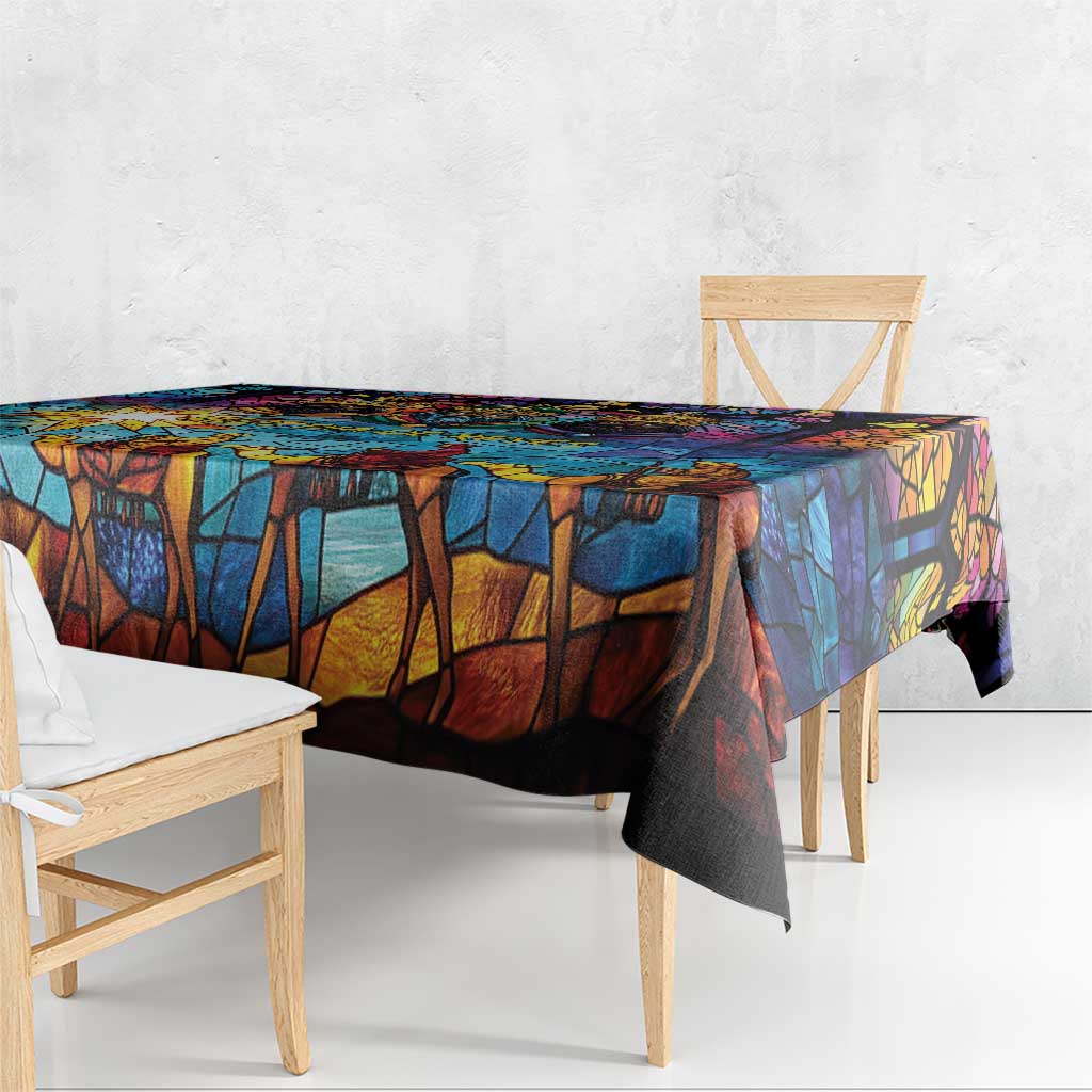 Epiphany Three Kings Day Tablecloth Stained Glass Window Style - Wonder Print Shop