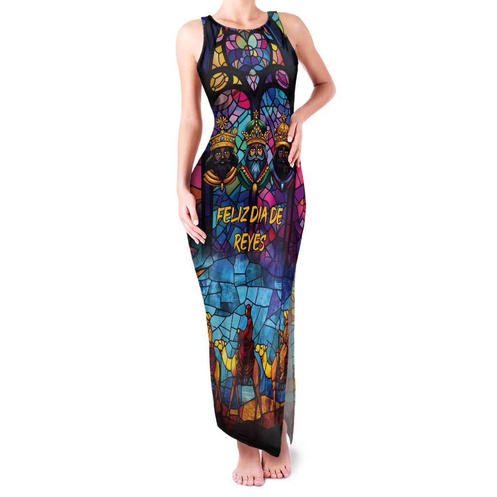 Epiphany Three Kings Day Tank Maxi Dress Stained Glass Window Style - Wonder Print Shop